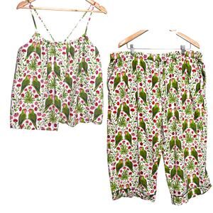 Printfresh Pajama Set Tank Top Crop Pants Organic Cotton Plus Size 3X